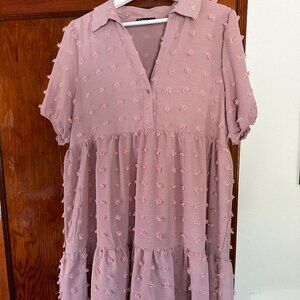 Very J- Umpire Waist Short Pink Dress (Medium)